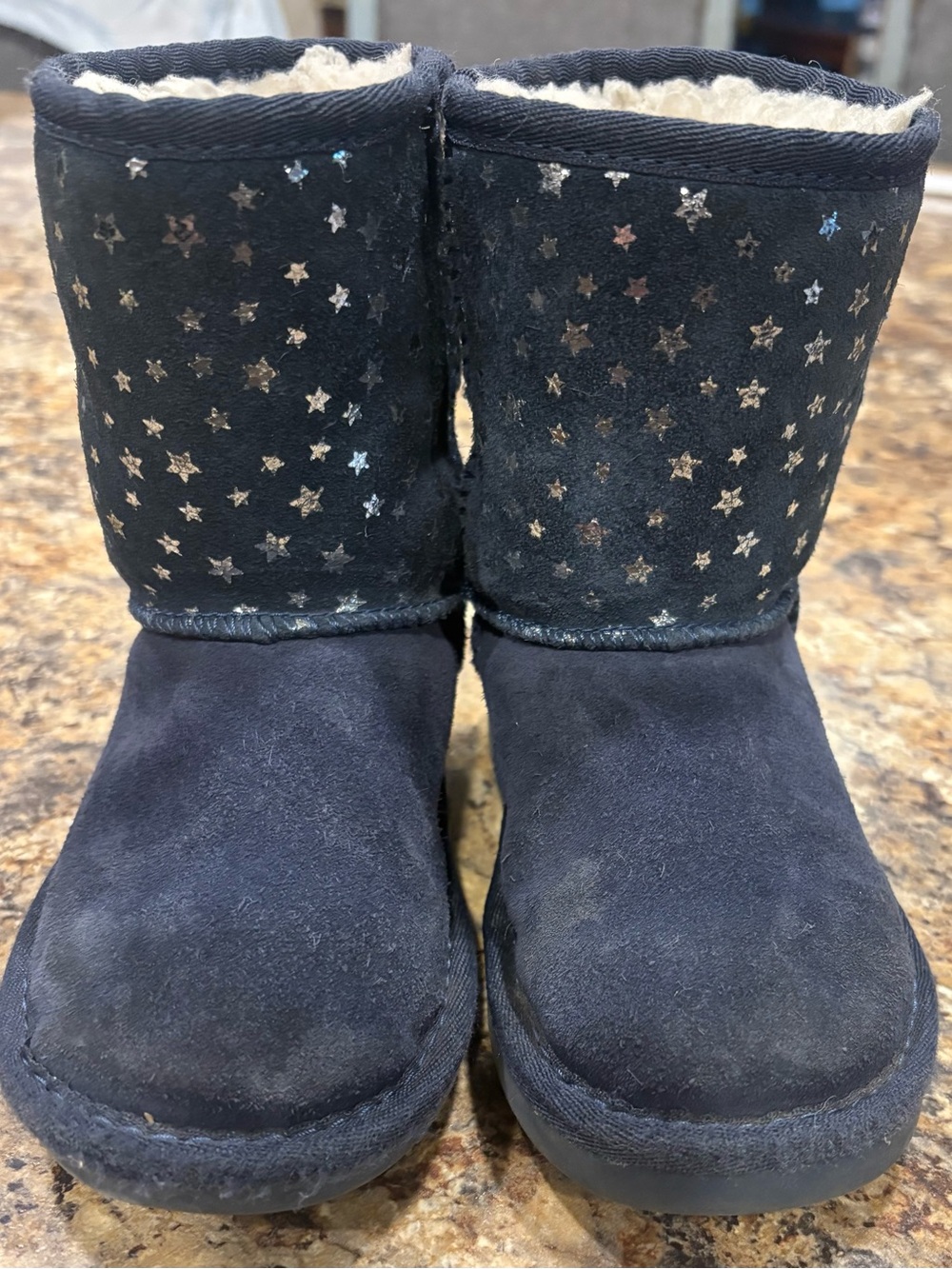 Koolaburra Navy Kids Star-Print Cozy Winter Boots